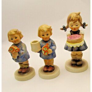 Vtg Bundle of 3  Goebel, Sweet As Can Be, Girls with Flowers &Vase